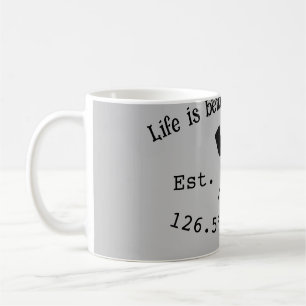 Caneca De Café Lago House ets. Data ano em que as coordenadas per