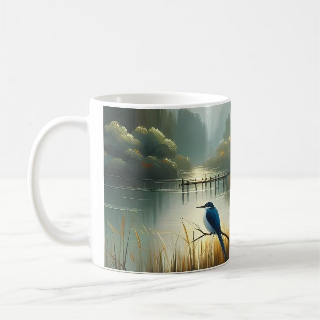 Caneca De Café Lago Japão Pássaro 1 - Tela (Esquerda)