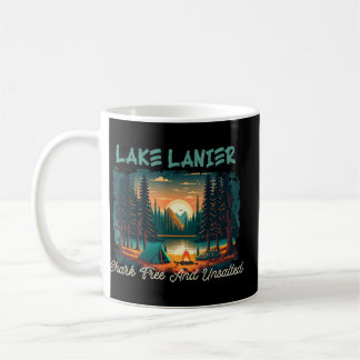 Caneca De Café Lago Lanier Shark Free e Unsalgada Natureza Engraç