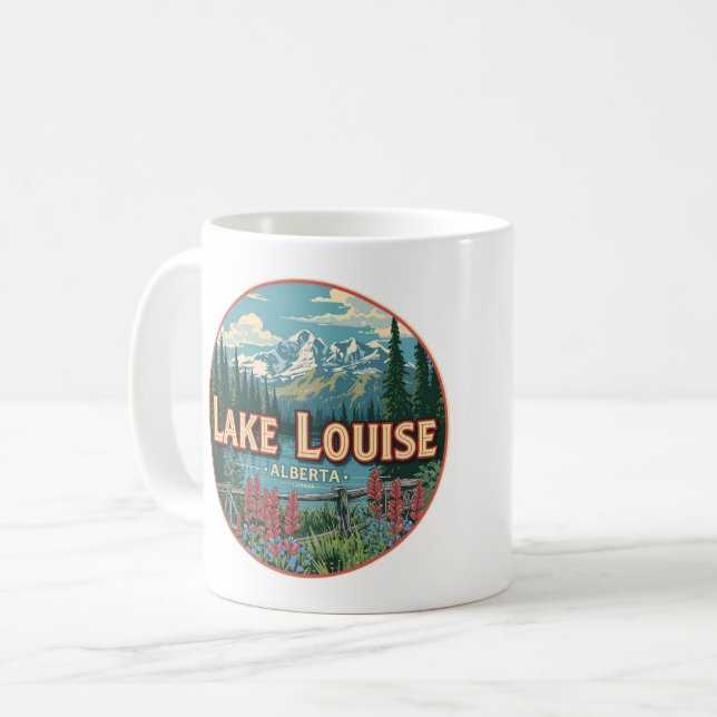 Caneca De Café Lago Louise Canadá Viagem Presente Parque Nacional (Frente Esquerda)