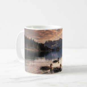 Caneca De Café Lago Misurina Dolomites, Itália