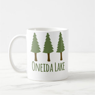 Caneca De Café Lago Oneida Acampamento Rústico Pinheiros Floresta