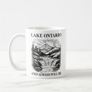 Caneca De Café Lago Ontário e Sempre Será Vida de Lago Vintage