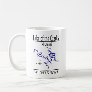 Caneca De Café Lago Ozarks Missouri Mapa de Coordenadas Café