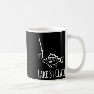 Caneca De Café Lago St Clair Michigan Pescaria Peixe Com Gancho C