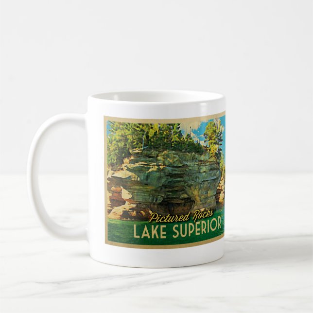 Caneca De Café Lago Superior Pictures Rocks (Esquerda)