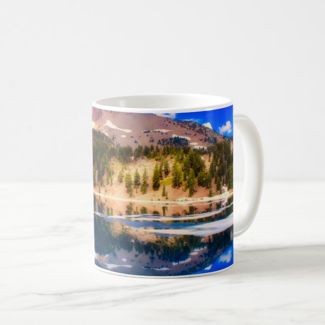 Caneca De Café Lago View Lassen Parque Nacional Vulcânico (Frente Esquerda)