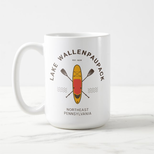 Caneca De Café Lago Wallenpaupack Pennsylvania Paddle Boembarque (Esquerda)