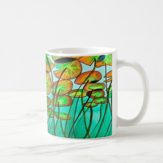 Caneca De Café Lagoa verde com lilypads (Direita)