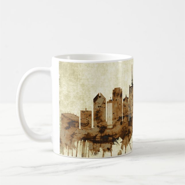 Caneca De Café Lagos Nigéria Cityscape (Esquerda)