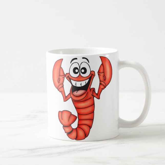 Caneca De Café Lagosta de sorriso engraçada (Direita)