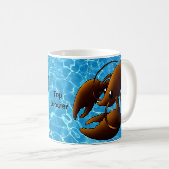 Caneca De Café Lagosta Laranja De Cartoon (Frente Esquerda)