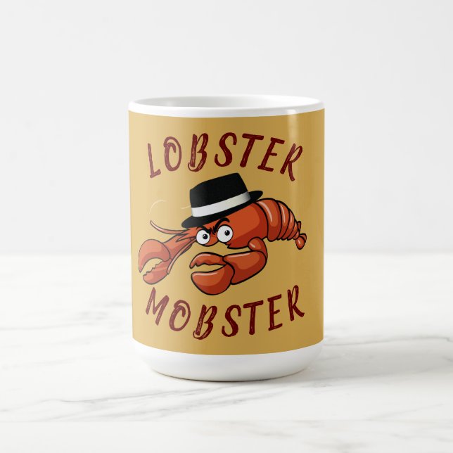 Caneca De Café Lagosta Magosta 🦞 Gangster De Cartoon De Olhos Am (Centro)