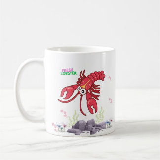 Caneca De Café Lagosta vermelha-amável olhos grandes e tira amare