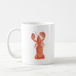 Caneca De Café Lagosta Watercolor Pintado à Mão Padrão