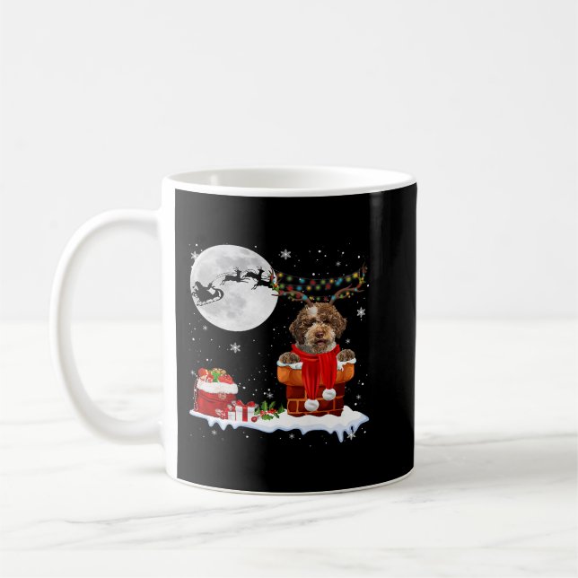 Caneca De Café Lagotto Romagnolo Árvore de Natal Luz Pajama (Esquerda)