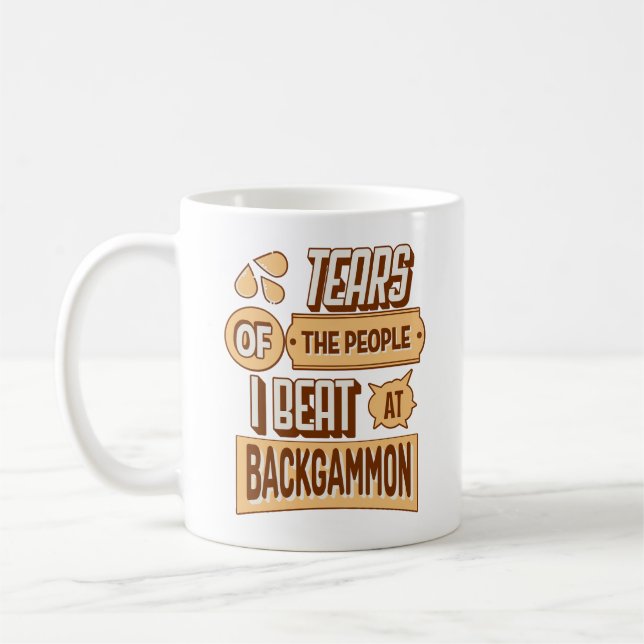 Caneca De Café Lágrimas Das Pessoas Que Eu Bato No Backgammon Diz (Esquerda)