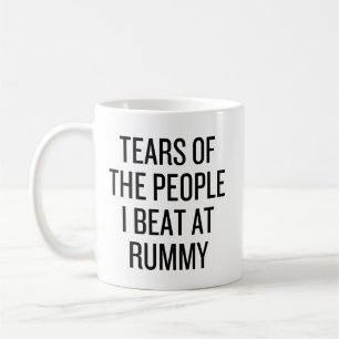 Caneca De Café Lágrimas das Pessoas que eu espanco no Rummy Card