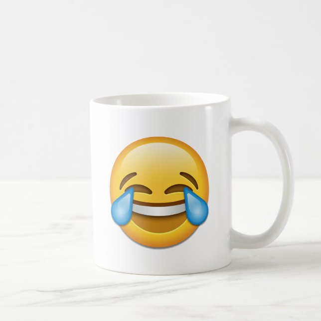 Caneca De Café Lágrimas de Joy emoji engraçadas (Direita)