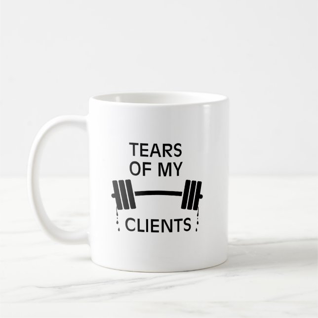 Caneca De Café Lágrimas de meus clientes: Personal Trainer Barbel (Esquerda)