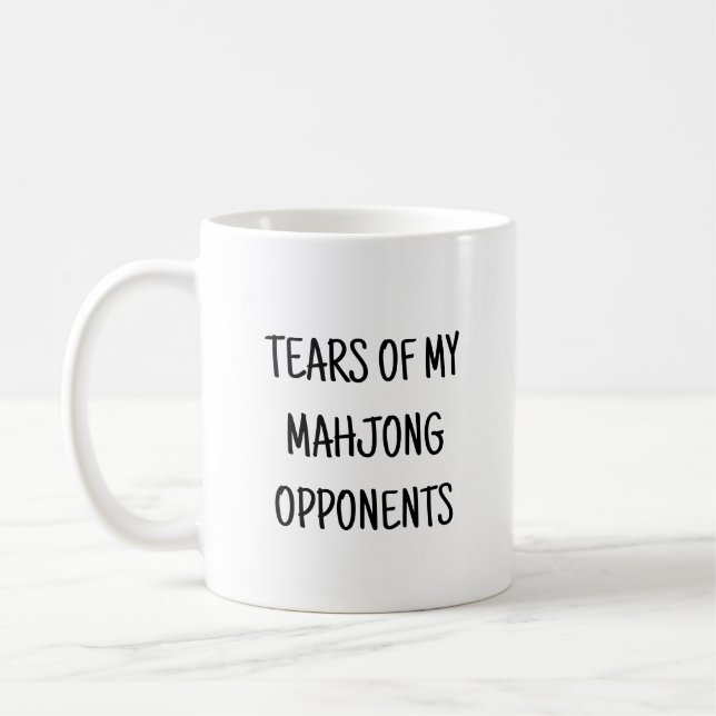 Caneca De Café Lágrimas De Meus Jogadores Mahjong Engraçados (Esquerda)