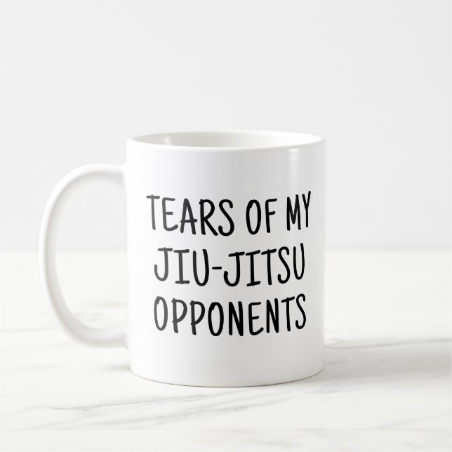Caneca De Café Lágrimas Do Meu Opositor Jiu-Jitsu Engraçado Jujut (Esquerda)