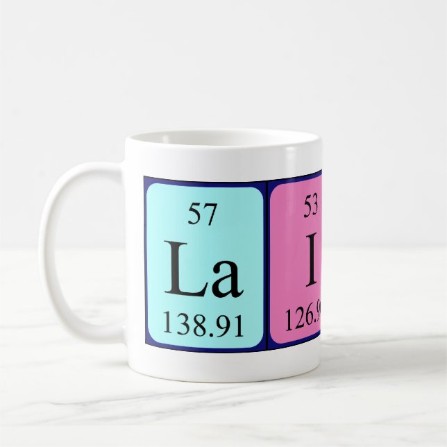 Caneca De Café Lainey periódica mesa name mug (Esquerda)