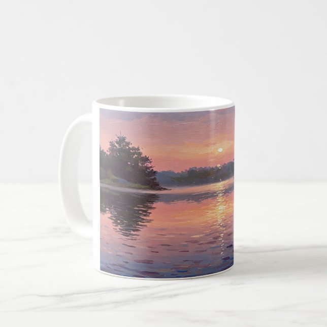 Caneca De Café Lake During Dusk (Frente Esquerda)