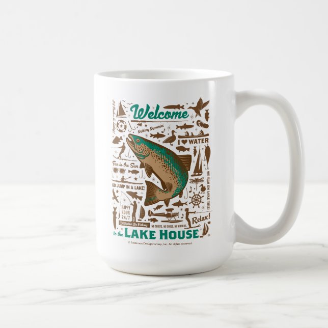 Caneca De Café Lake House Pattern (Direita)