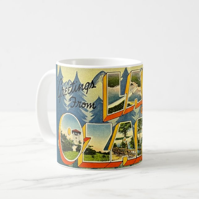 Caneca De Café Lake of the Ozarks Postcard Mug (Frente Esquerda)