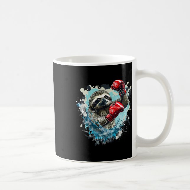 Caneca De Café Lama de Boxing com luvas de boxe Engraçada B (Direita)