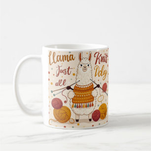 Caneca De Café Lama de desenho animado vestindo um cachecol de tr