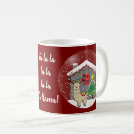 Caneca De Café Lama de Snowglobe com árvore & casa de Natal