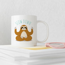 Caneca De Café Lama no Lotus Yoga Pose "Devagar"