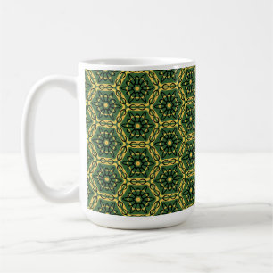 Caneca De Café Lama Verde Dourada Elegante