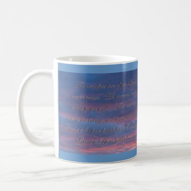 Caneca De Café Lamentações 3:22 O amor firme do Senhor (Esquerda)