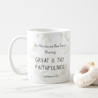 Caneca De Café Lamentations 3:23  Religious Inspirational Quote