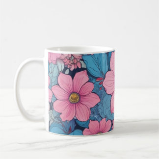 Caneca De Café Lâmina rosa e azul