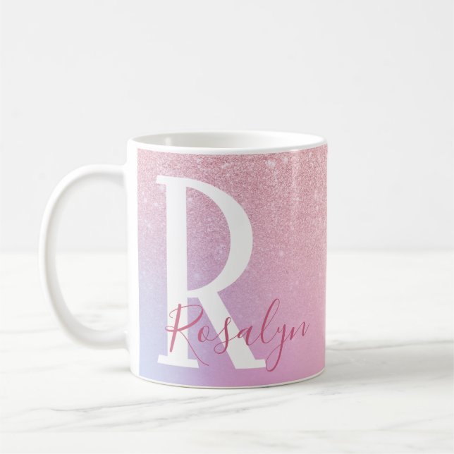 Caneca De Café Lâmina rosa-rosa-rosa-rosa Elegante (Esquerda)