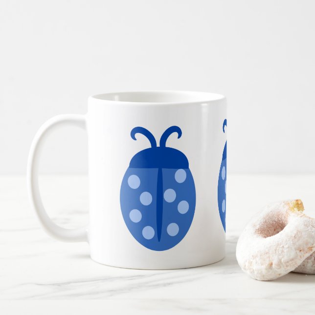 Caneca De Café Lâmpada Azul Escorregada (Com Donut)