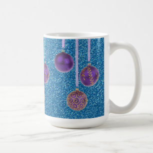 Caneca De Café Lâmpada Azul Roxa Feliz Natal Balbles Mug