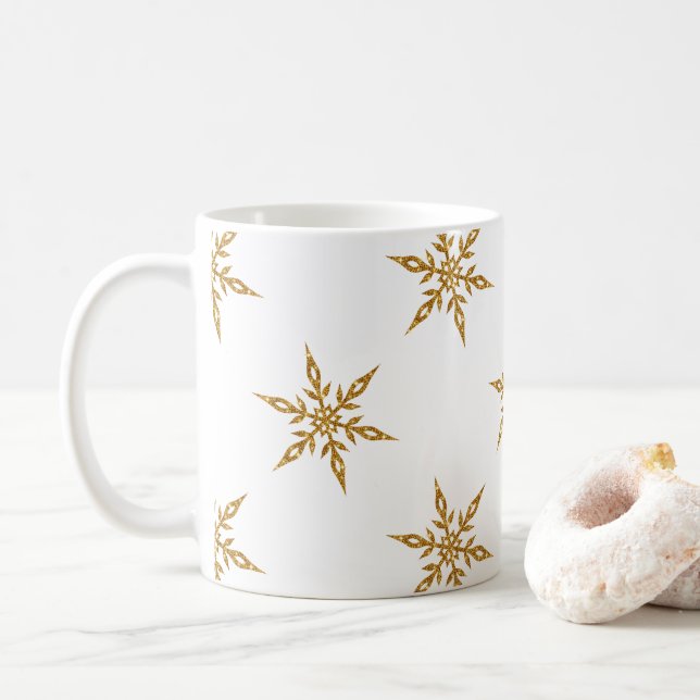 Caneca De Café Lâmpada De Café Com Lâmpadas De Neve Douradas Com  (Com Donut)