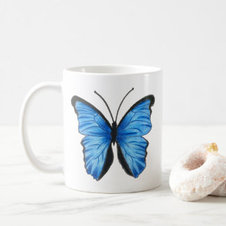 Caneca De Café Lâmpada de chá azul borboleta