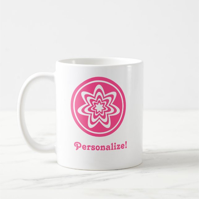 Caneca De Café Lâmpada De Explosão Floral, Rosa (Esquerda)