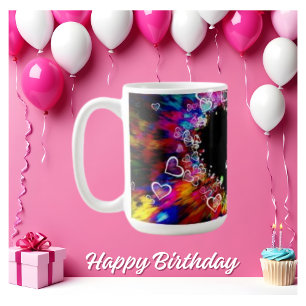 Caneca De Café Lâmpada Design de explosão cardíaca branca