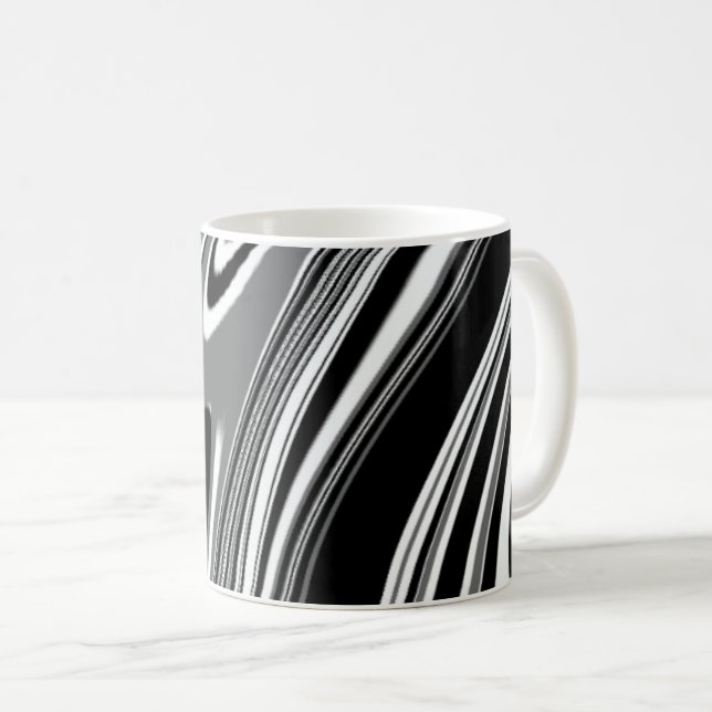 Caneca De Café Lâmpadas de mármore e copos elegantes (Frente Esquerda)