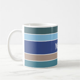 Caneca De Café Lâmpadas de monograma personalizadas com faixas ná