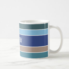 Caneca De Café Lâmpadas de monograma personalizadas com faixas ná