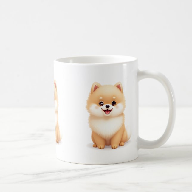 Caneca De Café Lâmpadas e Copas (filhote Pomeraniano) (Direita)