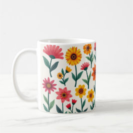 Caneca De Café Lâmpadas Florais Artísticas